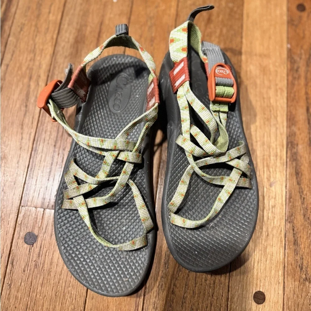 Chaco Z/1 EcoTread sandals with green and orange accent
